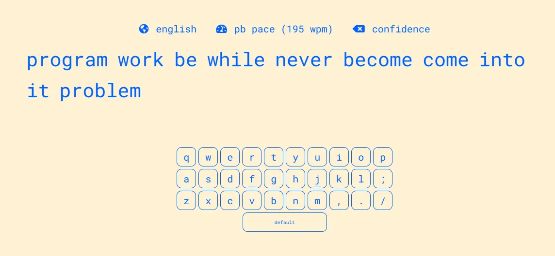 Monkeytype interface